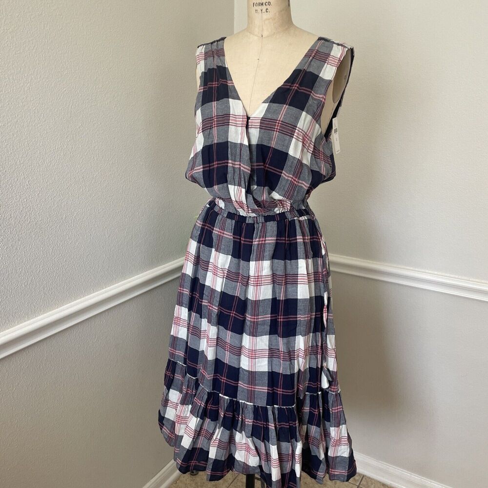 NWT New Anthropologie Dickens Plaid Dress by Isabella Sinclair Size Medium M